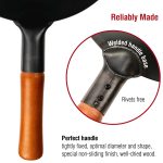 Small Yosukata 11,8-inch (30cm) Pre-Seasoned Black Carbon Steel Wok with Flat Bottom