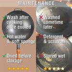 Small Yosukata 14-inch (36cm) Pre-Seasoned Black Carbon Steel Wok with Round Bottom