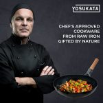 Small Yosukata 14-inch (36cm) Pre-Seasoned Blue Carbon Steel Wok with Round Bottom