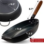 Small Yosukata Skillet Pan 30 cm (11,8-inch, Black Carbon Steel, Pre-Seasoned)