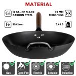 Small Yosukata Skillet Pan 30 cm (11,8-inch, Black Carbon Steel, Pre-Seasoned)