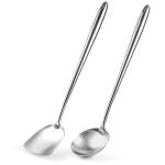 Small Yosukata 17-inch (43cm) Stainless Steel Wok Spatula & Ladle Set