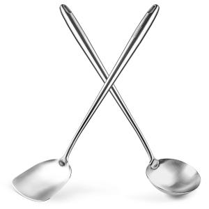 Yosukata 17-inch (43cm) Stainless Steel Wok Spatula & Ladle Set
