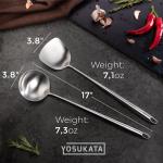 Small Yosukata 17-inch (43cm) Stainless Steel Wok Spatula & Ladle Set