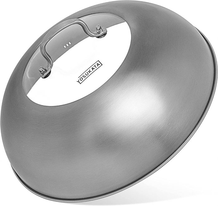 Yosukata 13,6-inch (34,5 cm for Wok 36cm) Stainless Steel Wok Lid with Tempered Glass Insert