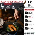 Small Yosukata Skillet Pan 20 cm (7,9-inch, Black Carbon Steel, Pre-Seasoned)