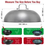 Small Yosukata 12,8-inch (32,5cm for Wok 34cm) Stainless Steel Wok Lid with Tempered Glass Insert