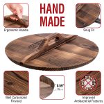 Small Yosukata 13,5-inch (34,5 cm) Wooden Wok Lid with Carbonized Finish