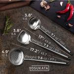 Small Yosukata Utensils Wok Set 17-inch (43cm) Spatula & Ladle & Skimmer Stainless Steel