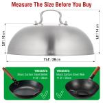 Small Yosukata 11.4-inch (29cm for Wok 30cm)  Stainless Steel Wok Lid with Tempered Glass Insert